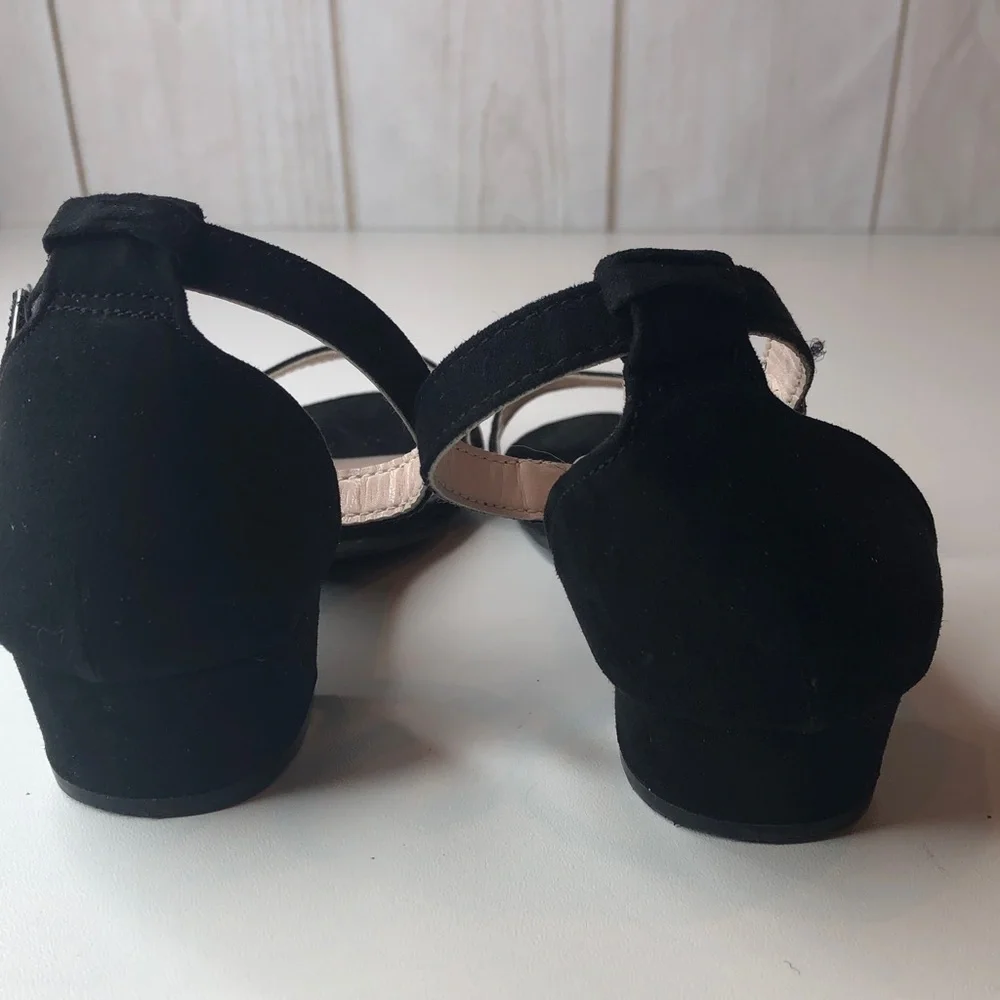 Little Girls Dream Pairs Black Suede Dress Up Sandals Ankle Strap EUC size 2